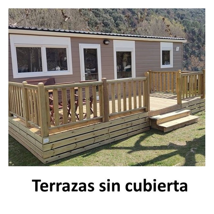 Terraza en kit sin cubierta mobil home - MundoMobilHome