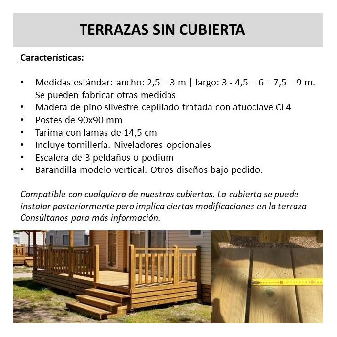 Terraza en kit sin cubierta mobil home - MundoMobilHome